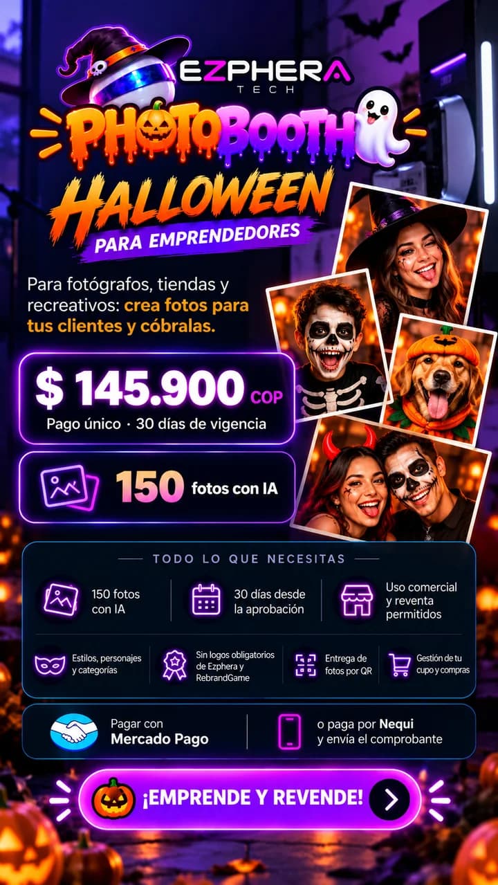 Photobooth Halloween para emprendedores: fotos con IA para tus clientes